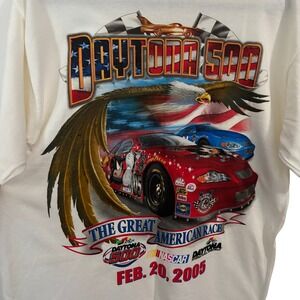 Daytona 500 2005 The Great American Race NASCAR VTG Graphic T-Shirt Mens L
